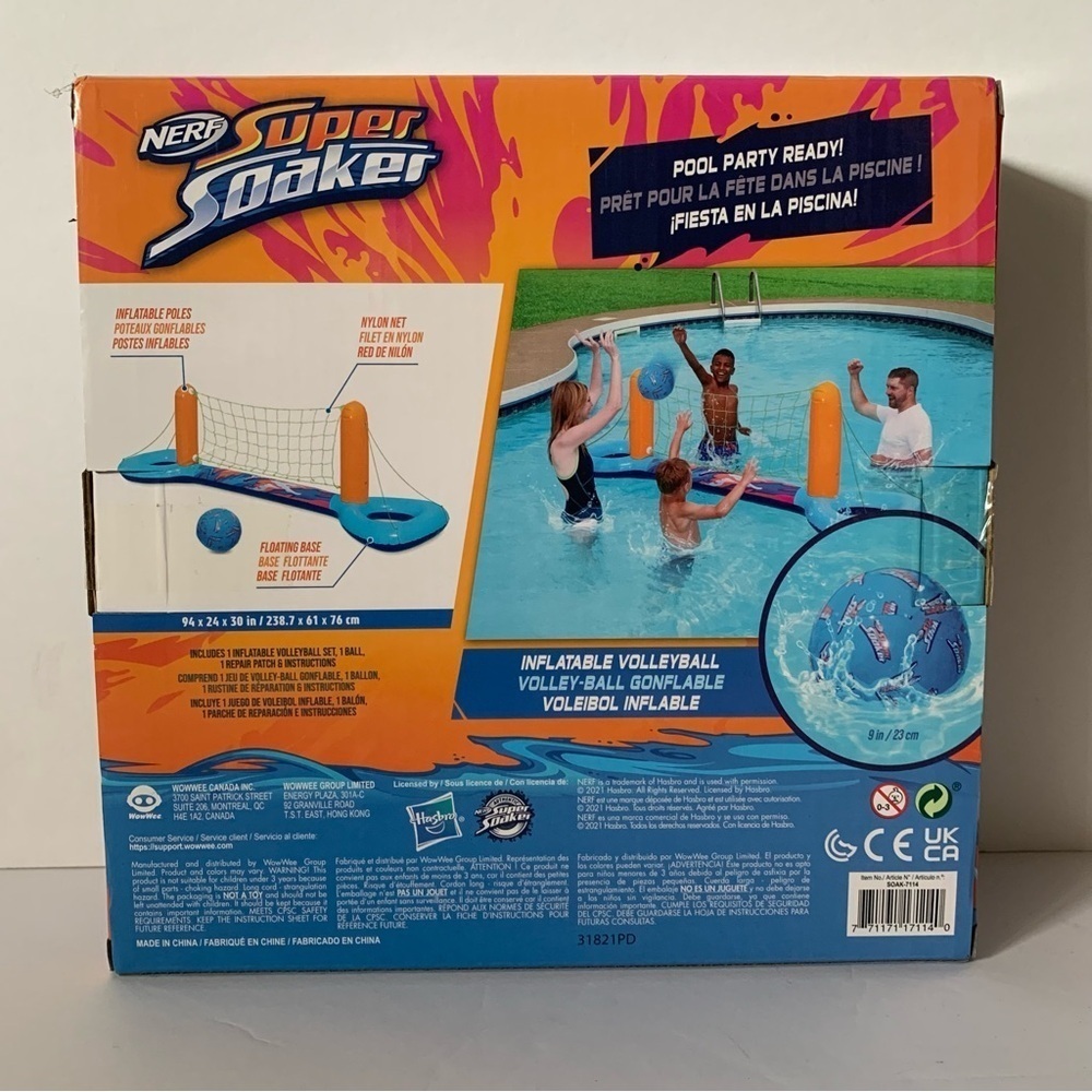 NIB. Nerf Super Soaker Inflatable Volleyball Set - Picture 4 of 5